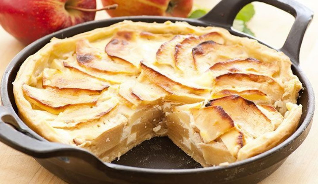 Tarte tatin met gezoete yoghurt